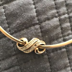 COPY - Silver/Gold Omega Necklace with diamond sl…